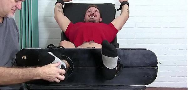  Muscular stud tickled with toys until he goes crazy